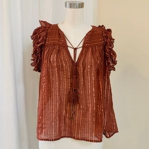 Ulla Johnson copper metallic top